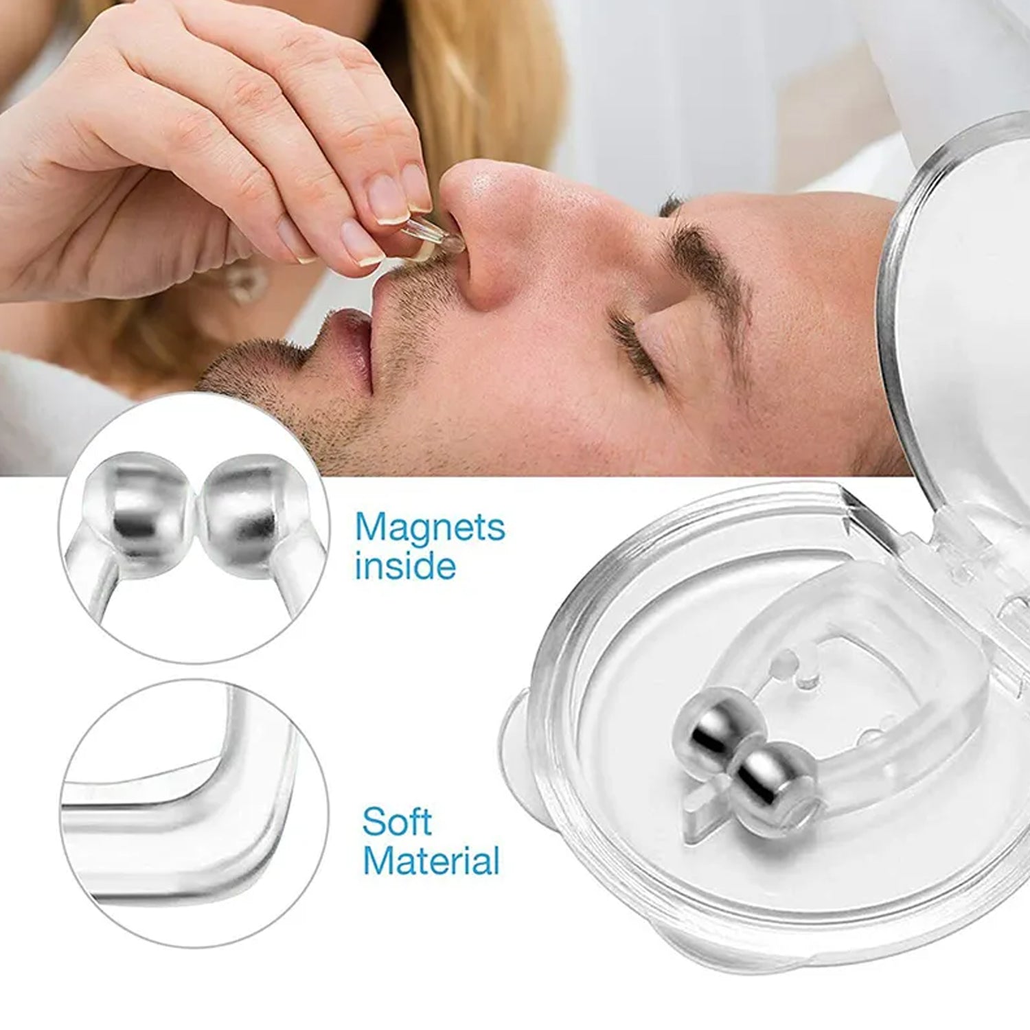 0337 Anti Snore device for men and woman Silicone Magnetic Nose Clip For heavy Snoring sleeper, Snore Stopper, Anti Snoring Device (1 Pc) 0337 Anti Snore device for men and woman Silicone Magnetic Nose Clip For heavy Snoring sleeper, Snore Stopper, Anti Snoring Device (1 Pc)